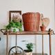 Vintage wicker basket pot cover