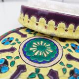 Ceramic box enamels of Longwy floral decoration