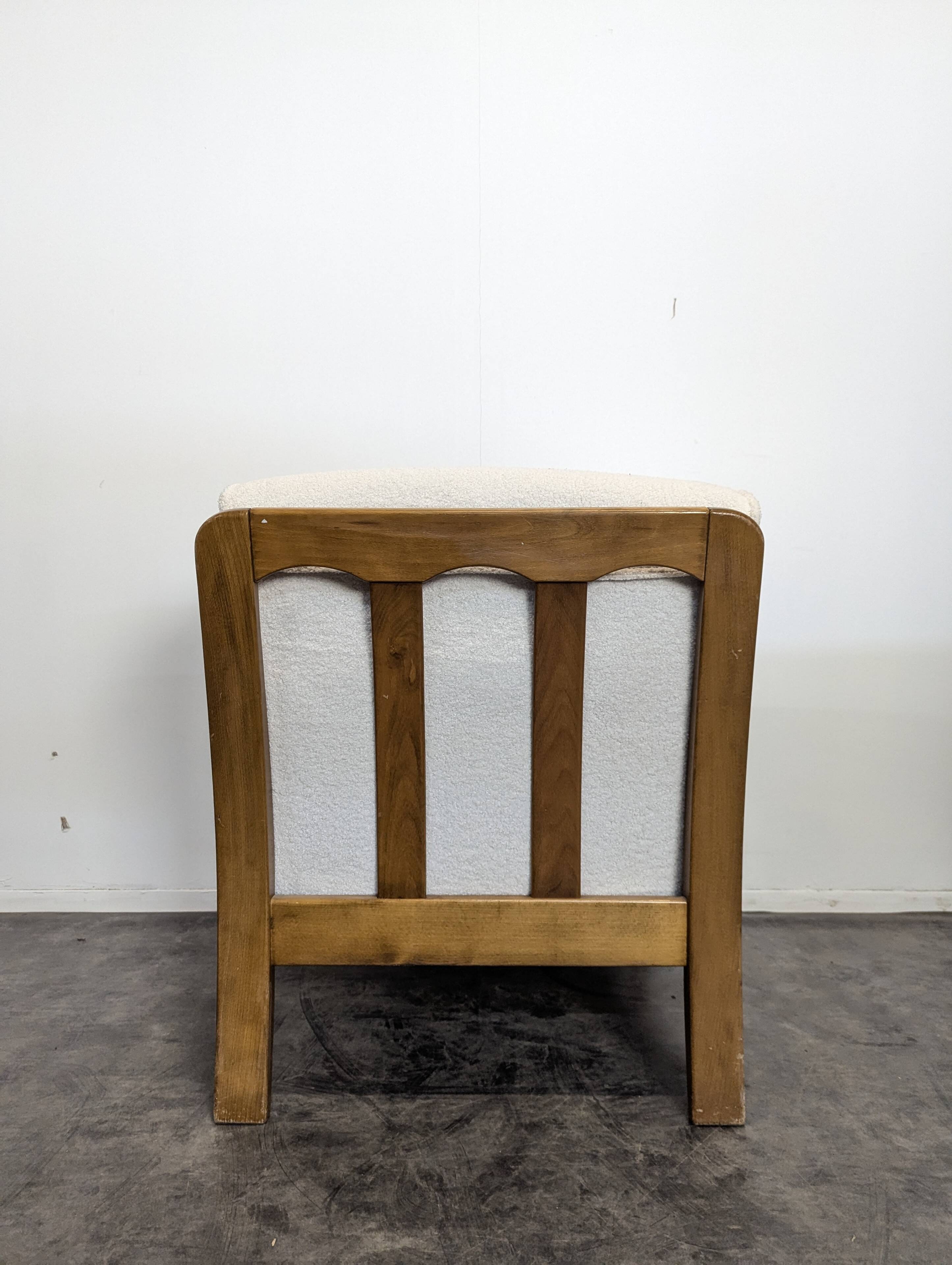 Pair of Danish armchairs from the 80s in bouclé fabric