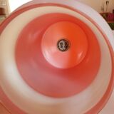 Luminaire suspension opaline vintage 70s orange and white impeccable condition.