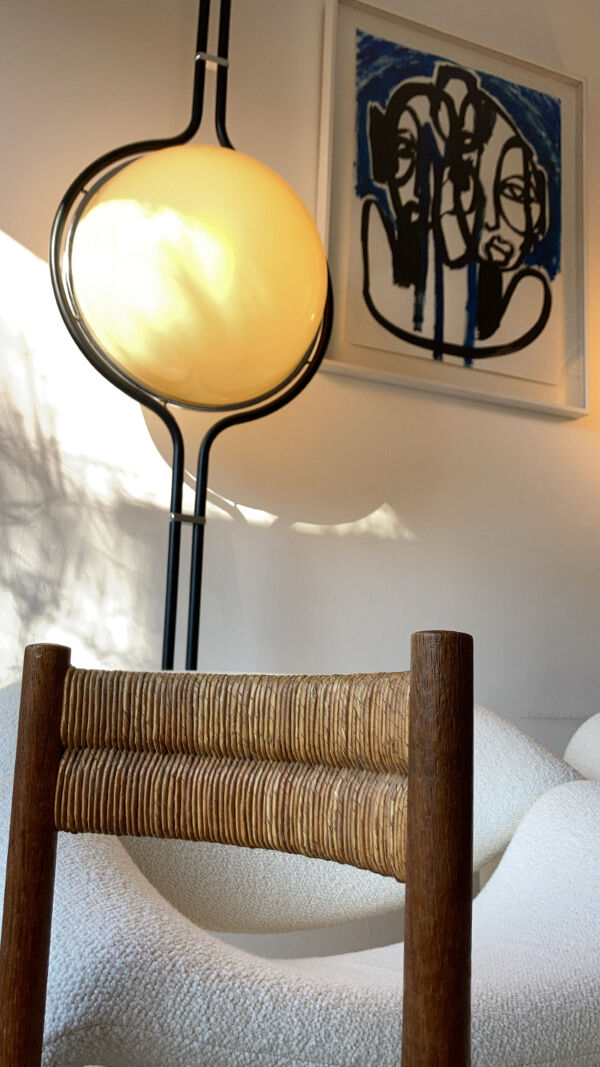 Paire chaise enfant paille design 1950/1960