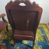 Series of 6 Louis XV armchairs in mahogany and leather