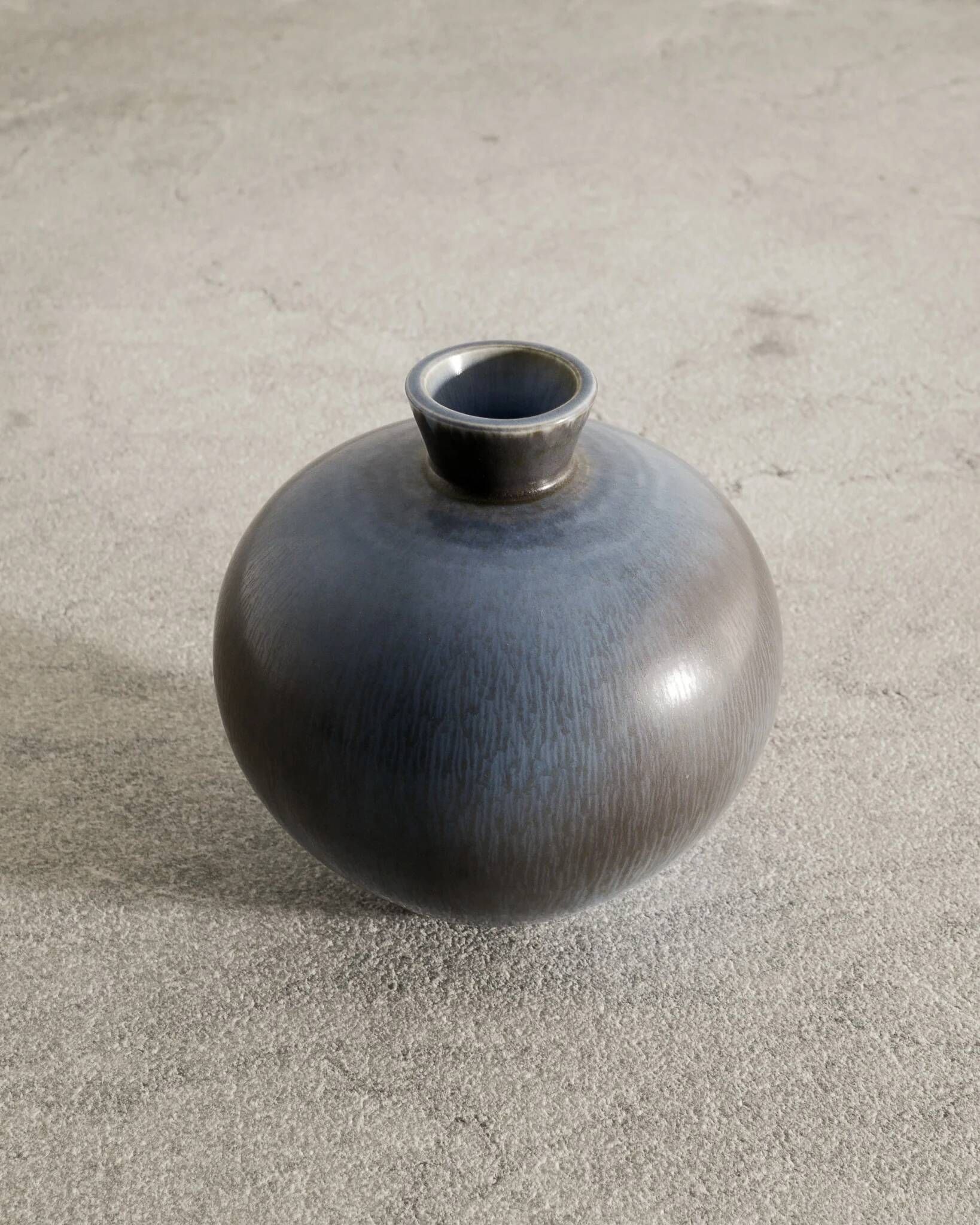 Vintage Swedish Mid Century Blue Vase by Berndt Friberg, 1970s