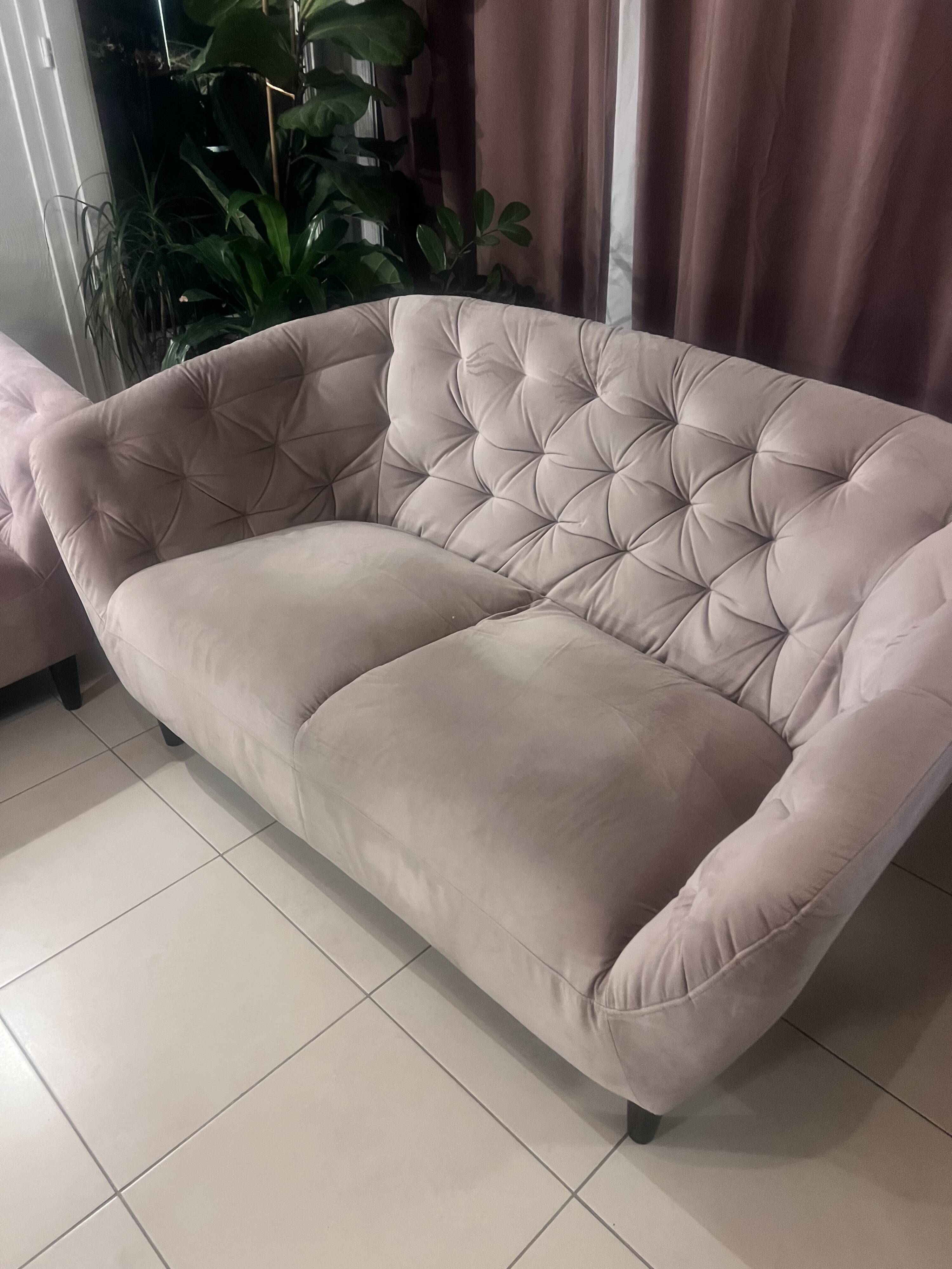 Vintage rose purple velvet sofa