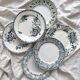 6 mismatched Saint Amand ironware dessert plates