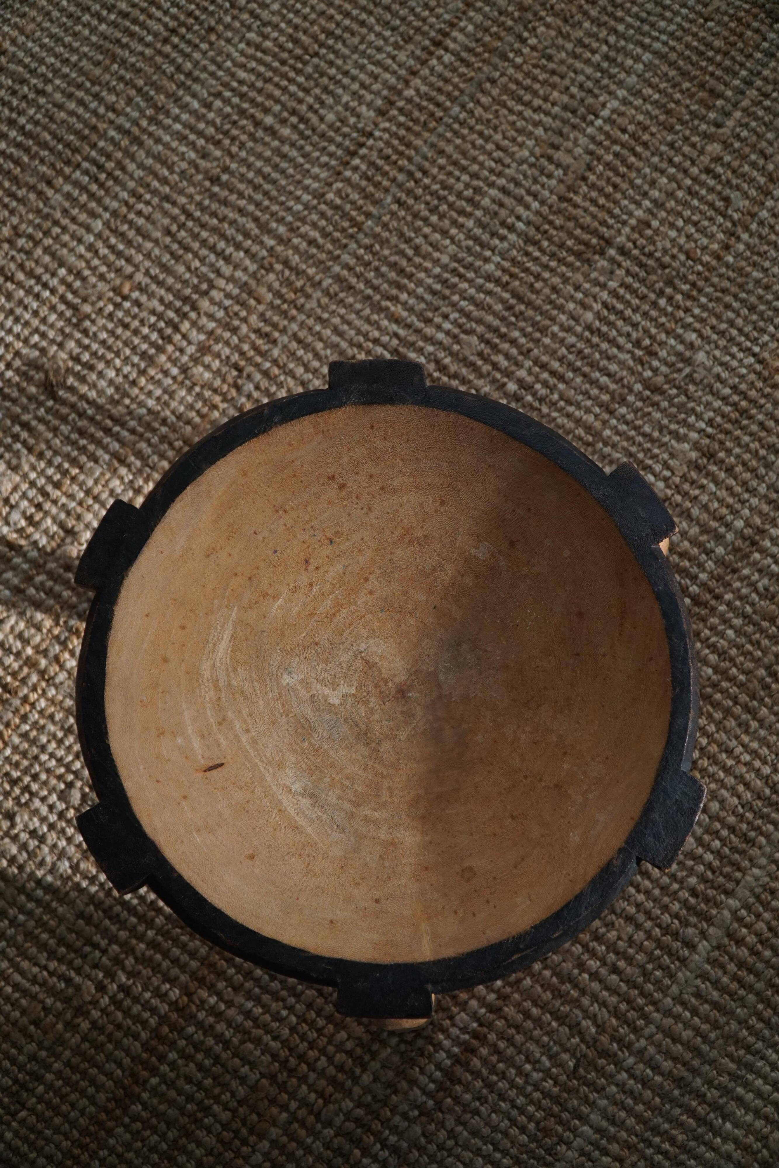 Wabi Sabi tripod stool / Solid wood side table, Scandinavia, 1950s