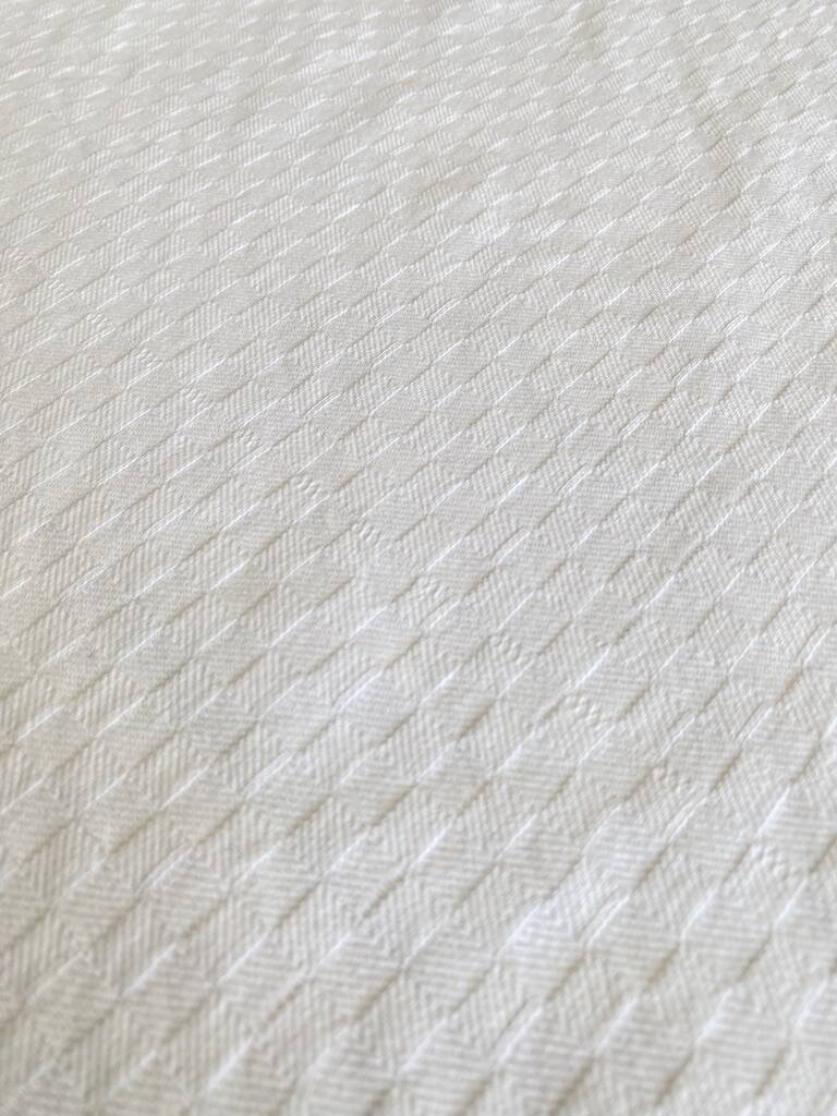 Large damask tablecloth with small squares - 12 place settings - 220x150 cm - cotton