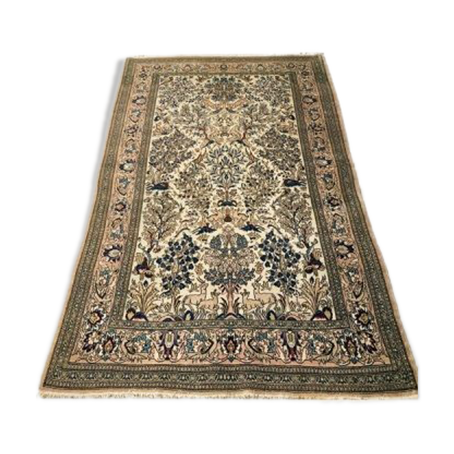 Ancient Persian carpet Ghoum Djafahi 1950 165x250cm