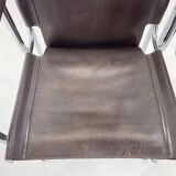Pair of 1970s Vintage Hans Eichenberger Leather & Chrome Lounge Chairs, Labeled