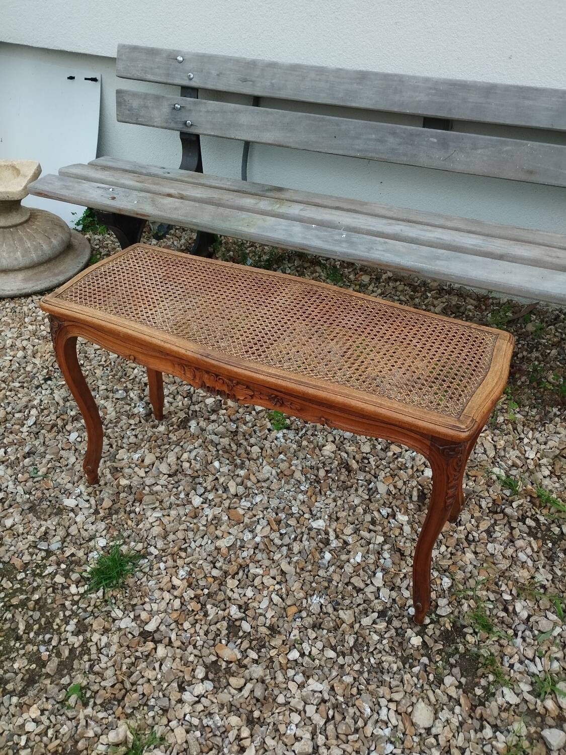 Banquette de piano ancienne style Louis XV