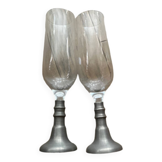 Pewter champagne glass