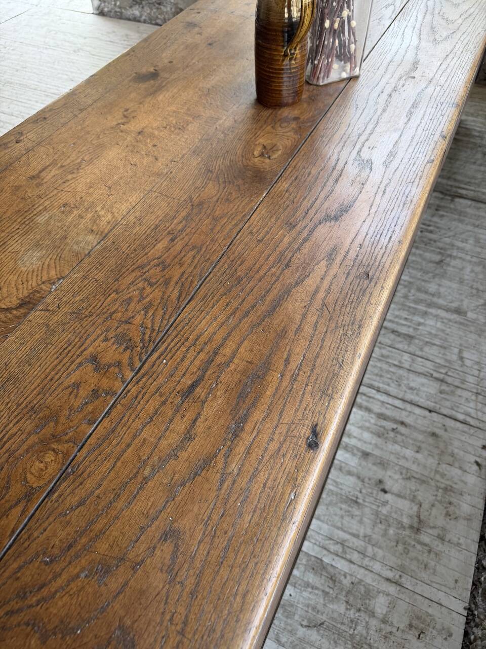 Table de gantier drapière 1900 chêne massif 330cm XL