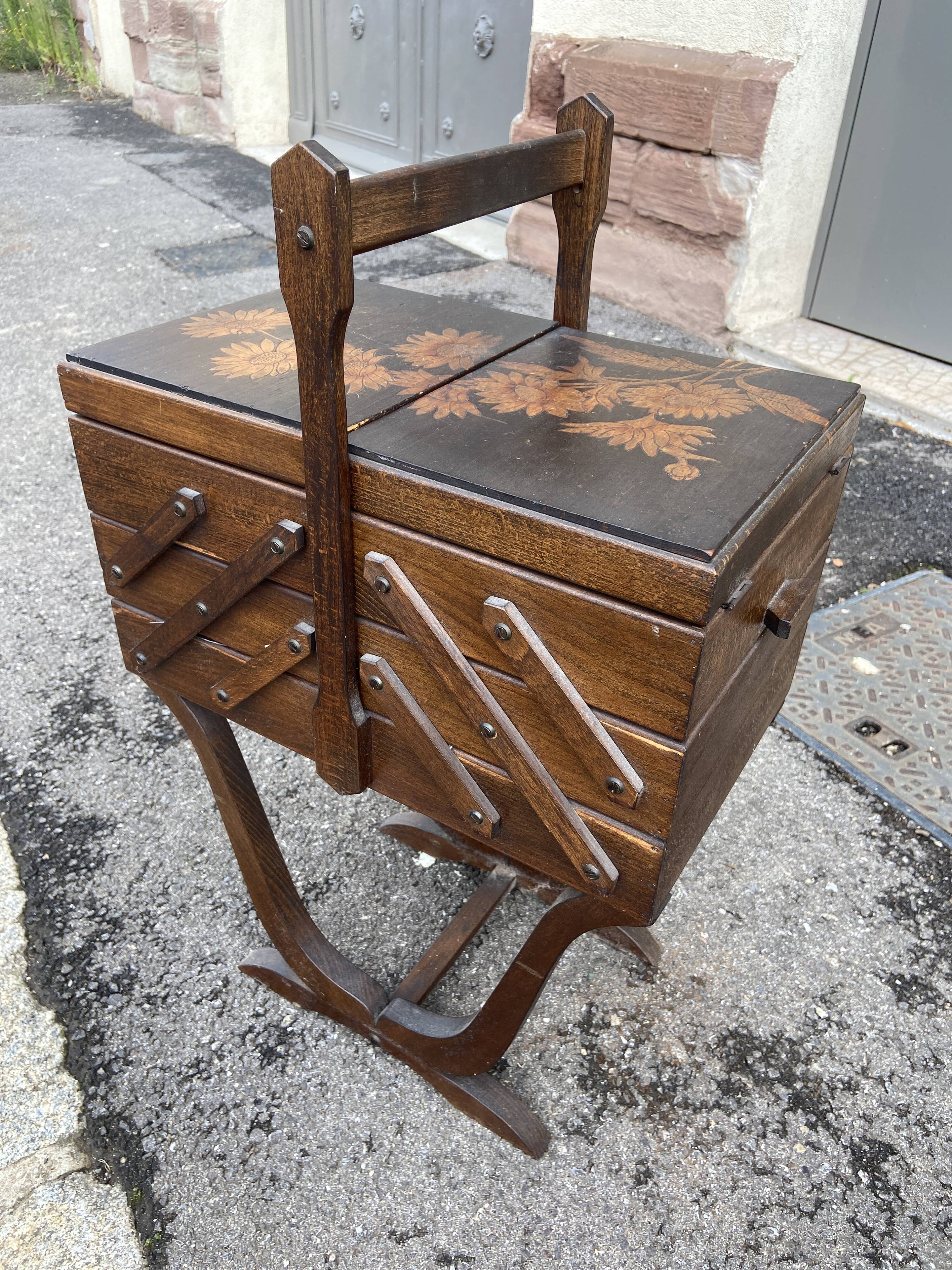 Art worker Deco vintage Scandinavian sewing box sewing box 1950