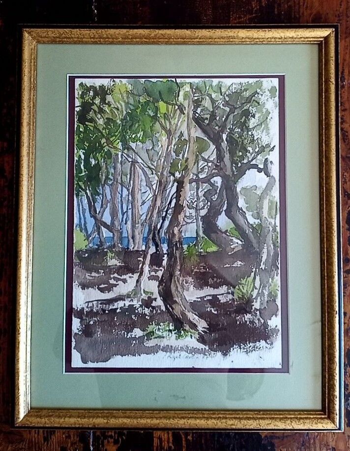 Pascale Rigat-Esselin (born 1952) - Watercolor - 35,5 x 26 cm - undergrowth, signed
