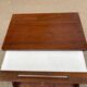 Mahogany bedside table in English style with stool.