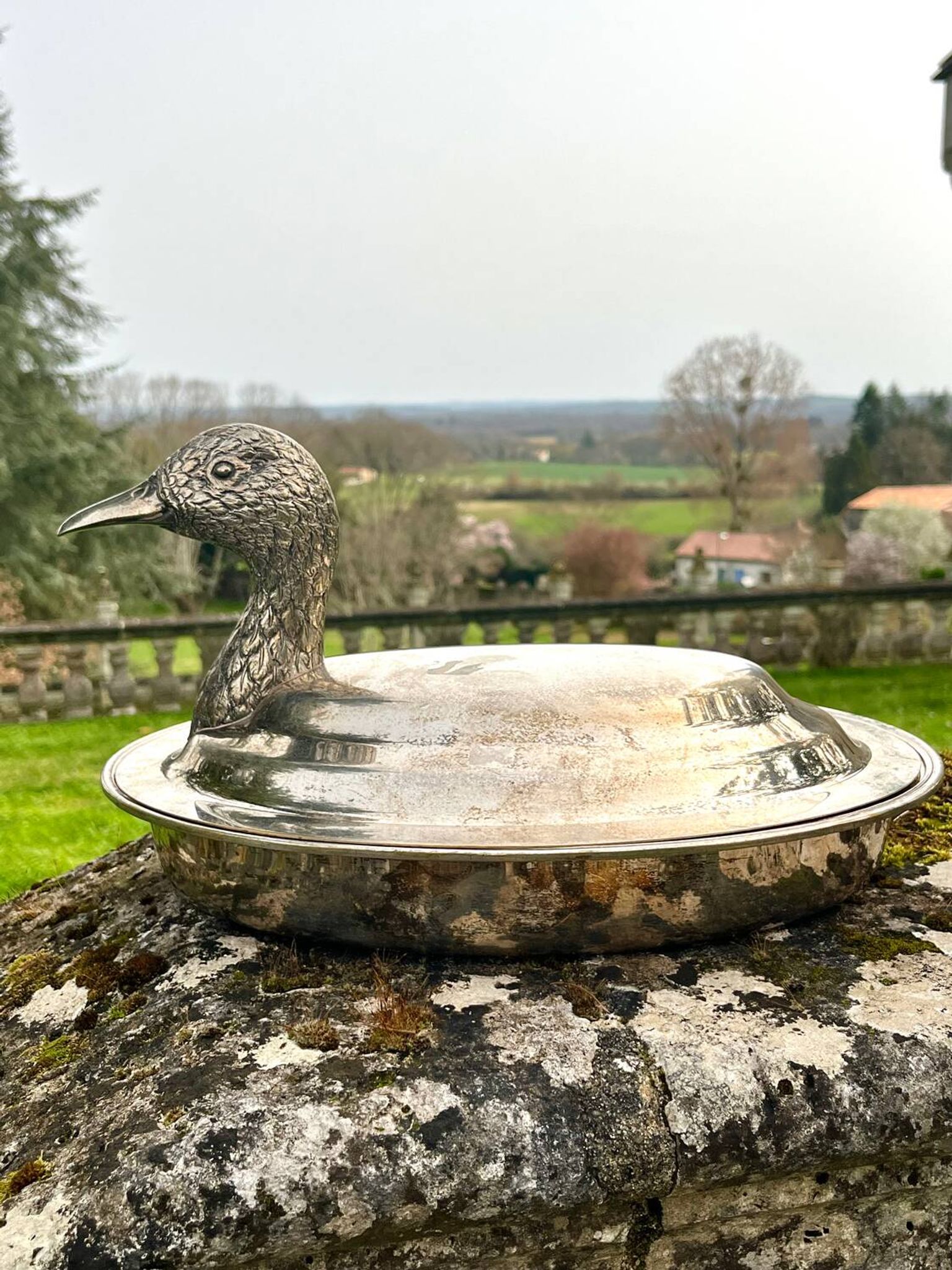 Duck Serving Platter – Vintage French EPNS Silver Plated Game Dish