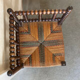 Vintage corner chair beaded wood