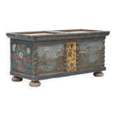 Large Rustic Farmhouse Romantic Folk Art Bridal Chest