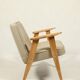 Scandinavian armchair beige wool natural oak wood chair design by Chierovski