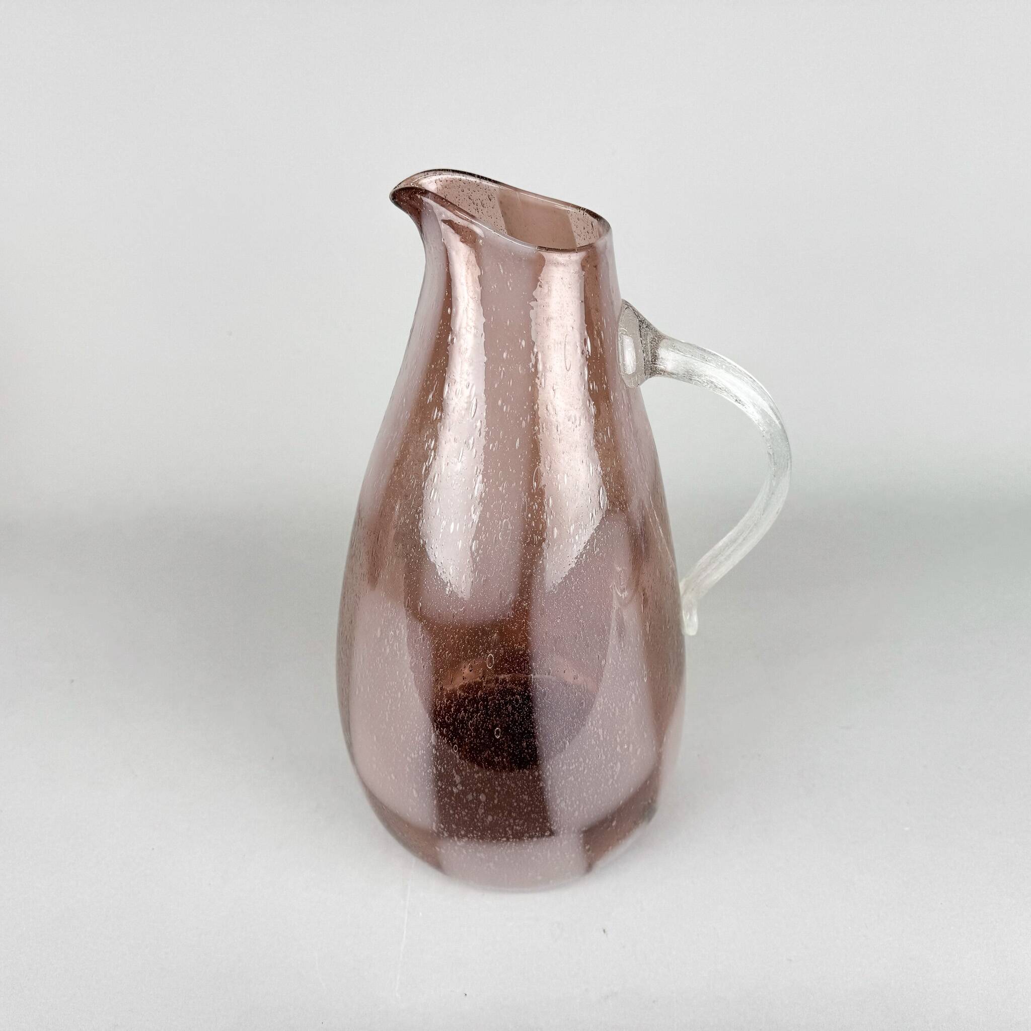 Large Hand Made Glass Vase / Pitcher, Germany 1970's