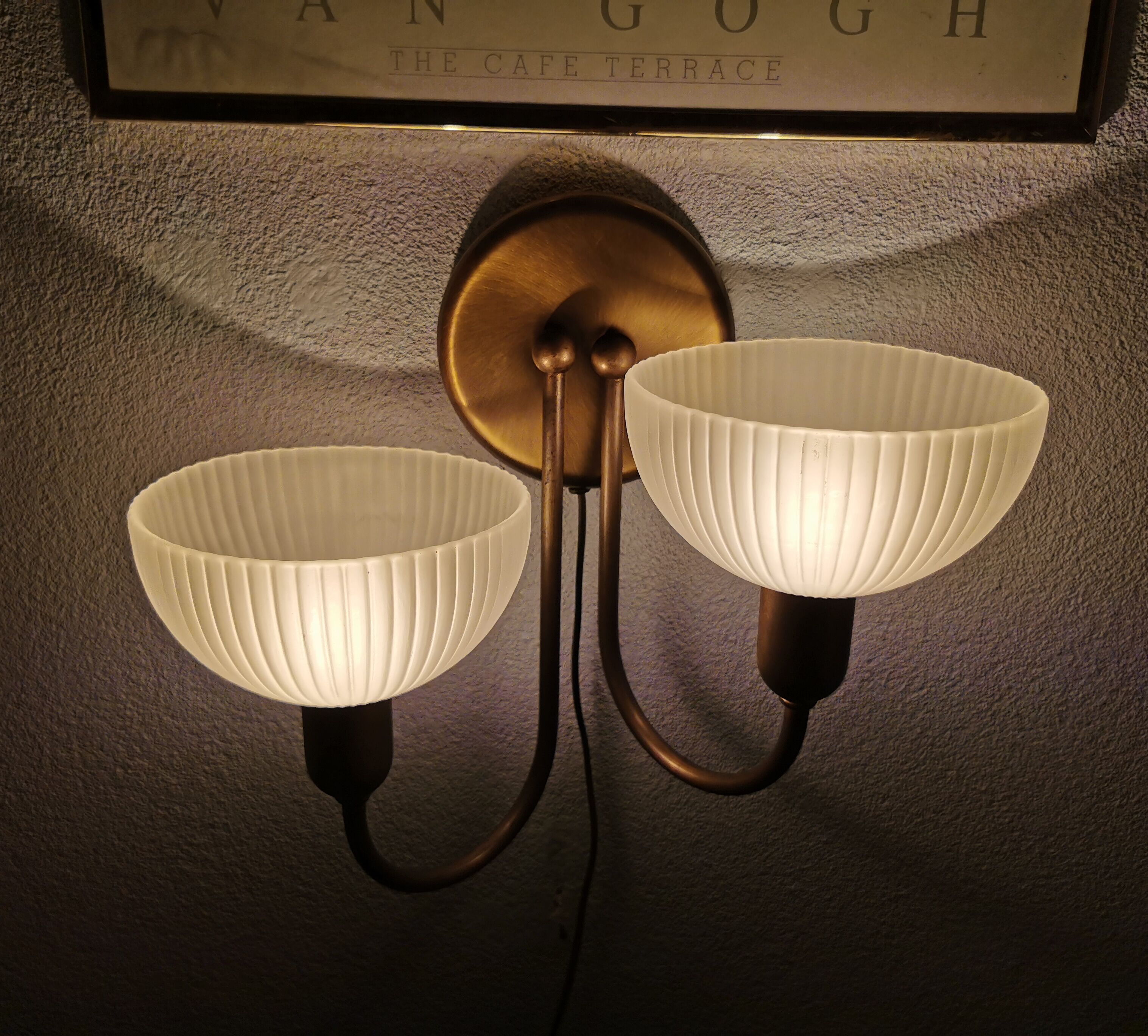 Vintage wall lamp Steinhauer gold, eighties