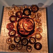 Applique murale MCM en verre brun art