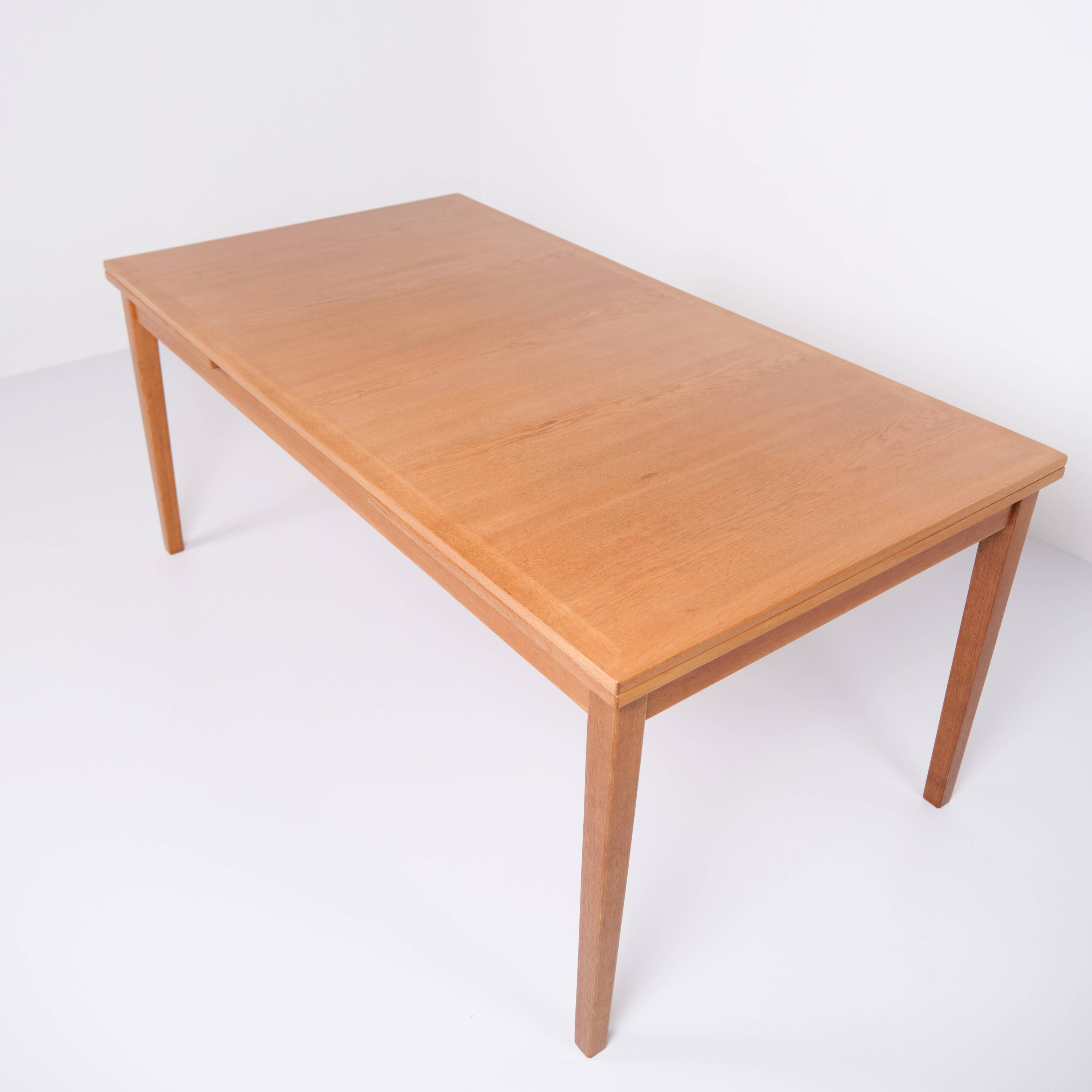 Dining table with extension - oak - Kai Winding - Slagelse Furniture Factory - 1960s