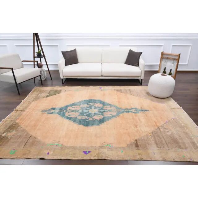 1940s Vintage Turkish Hand-Knotted Area Rug 228x303