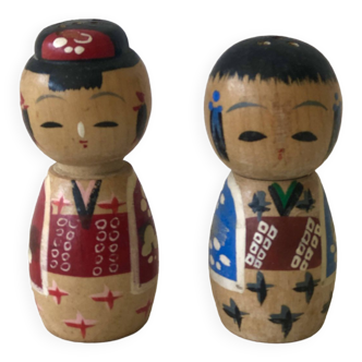 Salt and Pepper Kokeshi Dolls