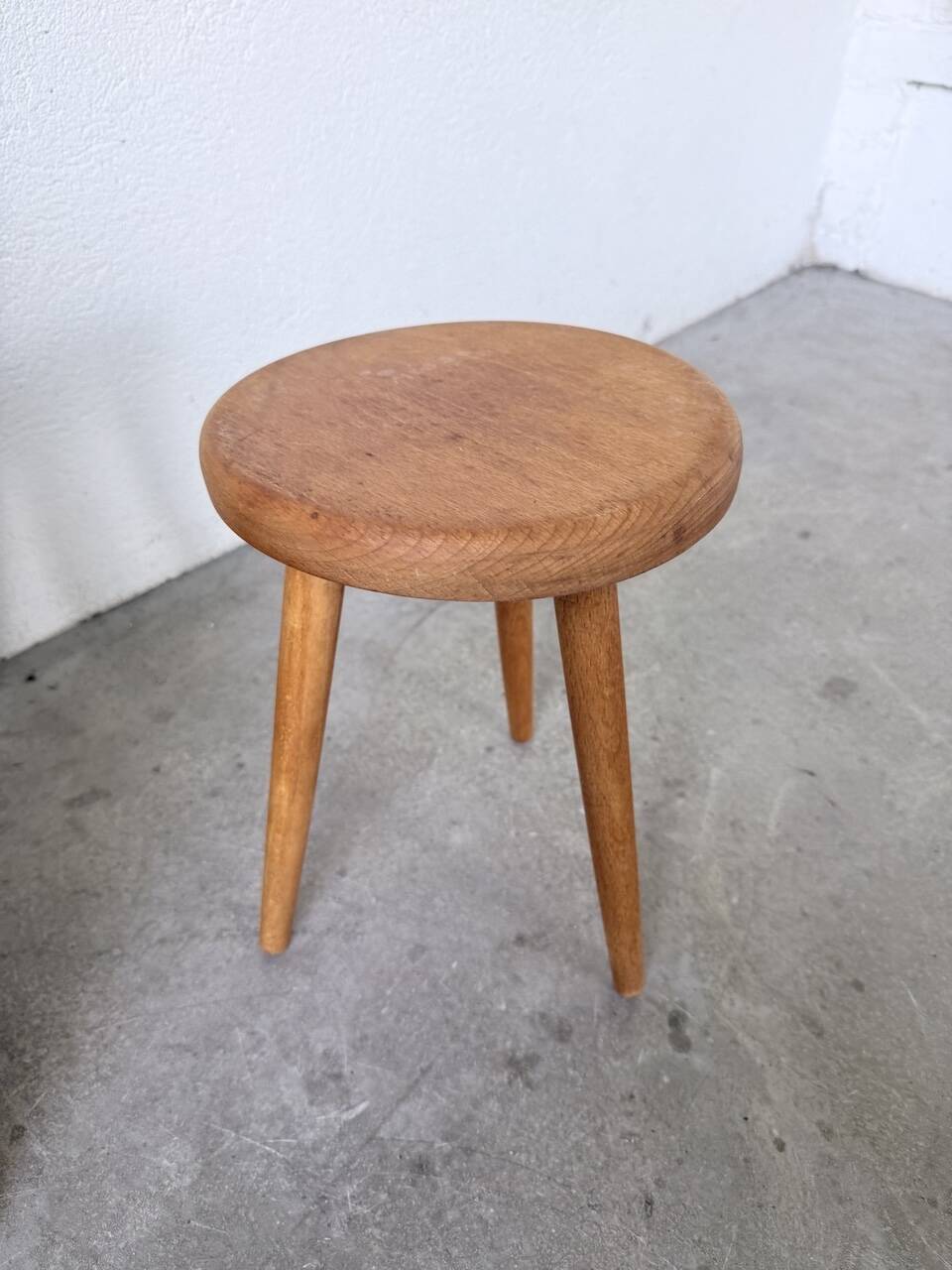 Golden oak tripod stool