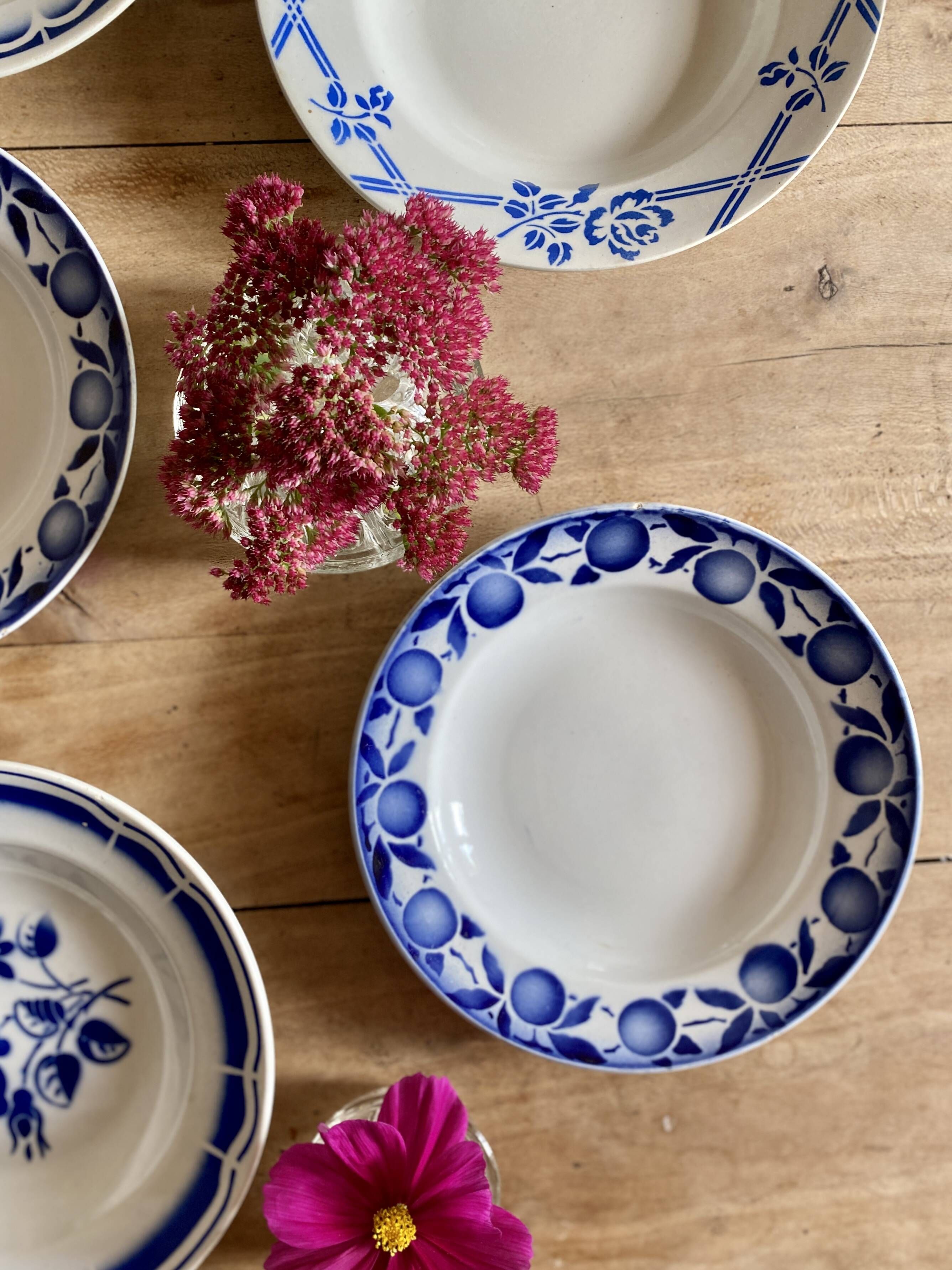 Lot de 6 assiettes creuses vintage dépareillées