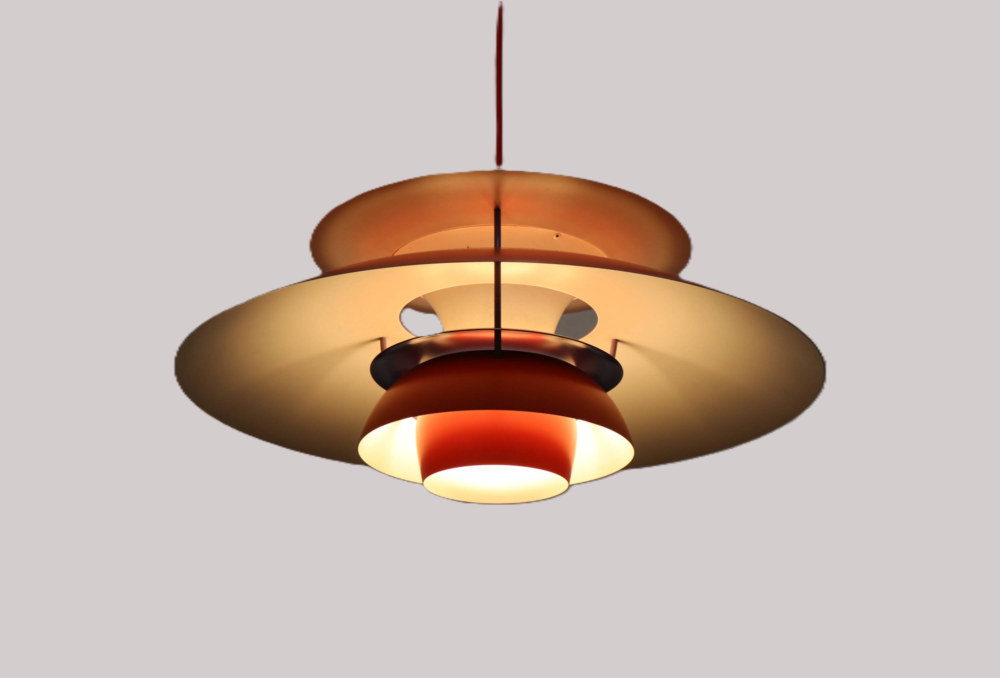 The genuine Danish item - PH5 pendant - original red colour - Louis Poulsen -