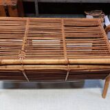 Vintage rattan and bamboo chest