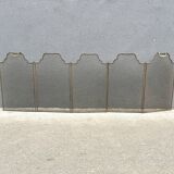 Antique 19th century fireplace screen, 5-panel spark arrester