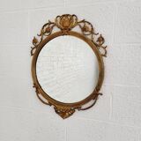 Round Brass Medallion Mirror, 1950s