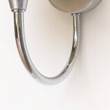 Pair of chrome and glass wall lights