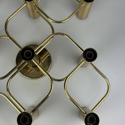 60s 70s 9-bulb ceiling lamp from Leola Leuchten Germany in brass