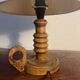 Sculpted wooden table lamp from the 1960s.