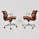 EA 217 Soft Pad Chairs in Cognac Leather by Charles & Ray Eames for ICF, 1970s set of 2