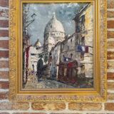 Painting by Leprin - Paris Montmartre rue du Chevalier de la Barre