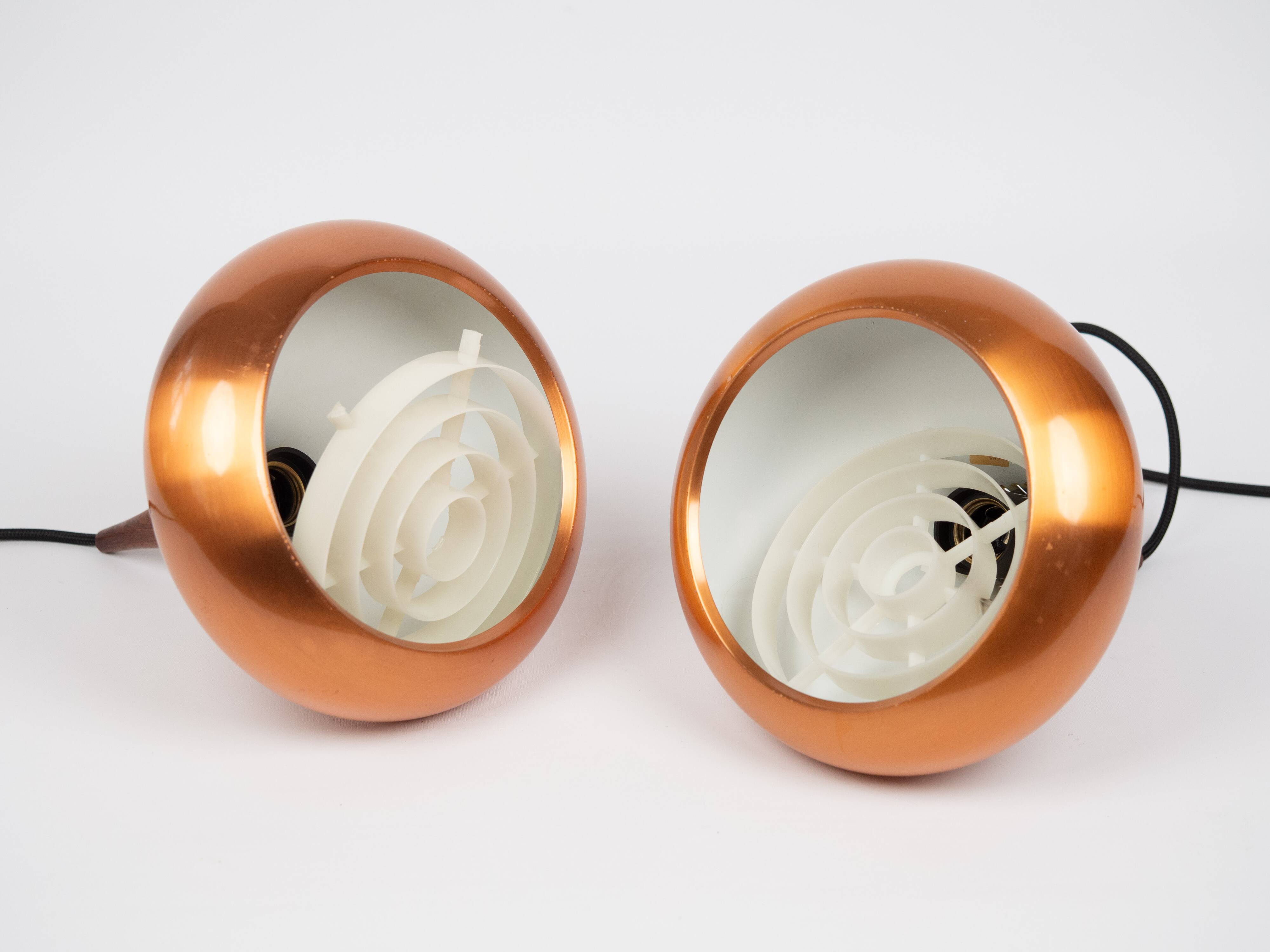 Pair of 2 Danish vintage pendant lamps Orient by Jo Hammerborg Fog og Morup