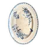 Sarreguemines oval dish in blue ironstone, "Carmen" service