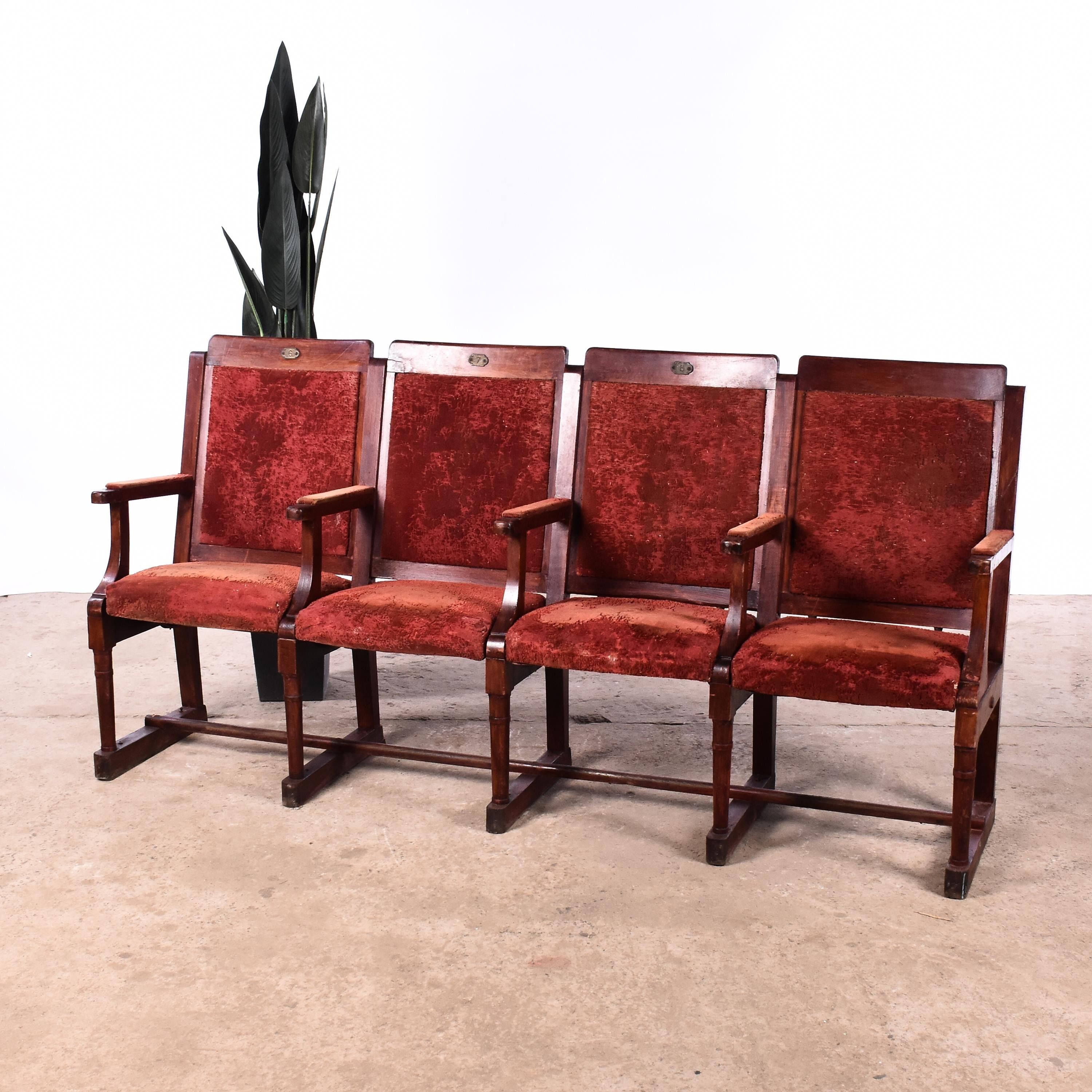 Velvet theater seat folding