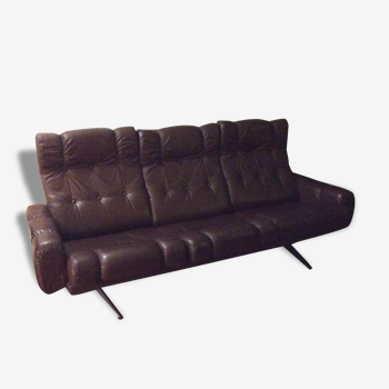 Sofa vintage Danish Leather Brown - 1970