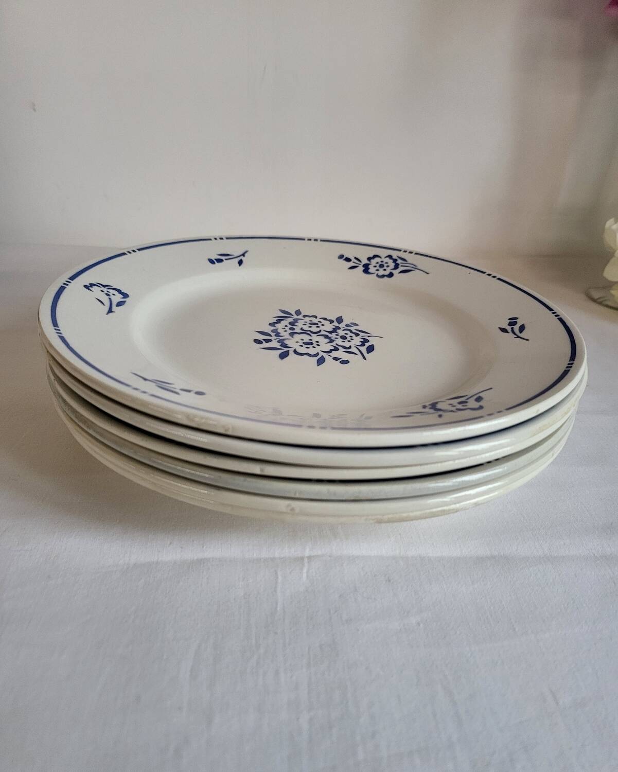6 Flat Plates in earthenware Moulin des Loups & Hamage model Lucien