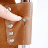 Vintage Leather and chrome Tubular Lounge Sling Chair, 1960s