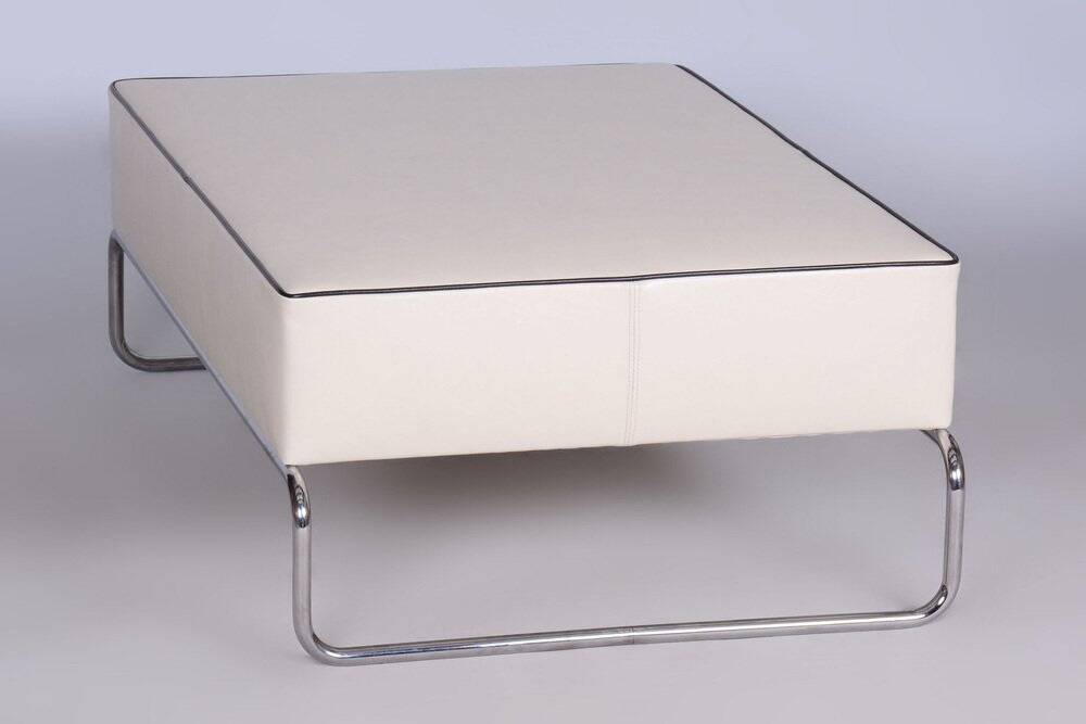 Bauhaus Stool or Coffee Table in Chromed Steel, Czechia, 1930s