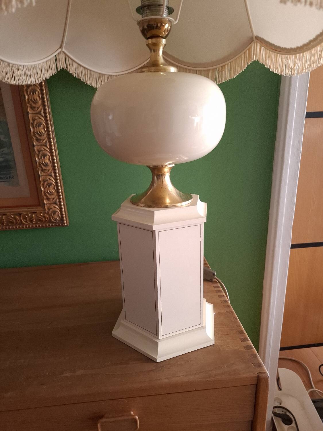 1980s lacquered metal lamp, the Dolphin