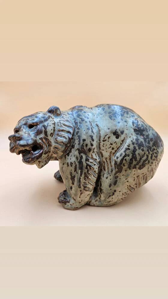Royal Copenhagen glazed bear by Knud Kyhn 1950s rare