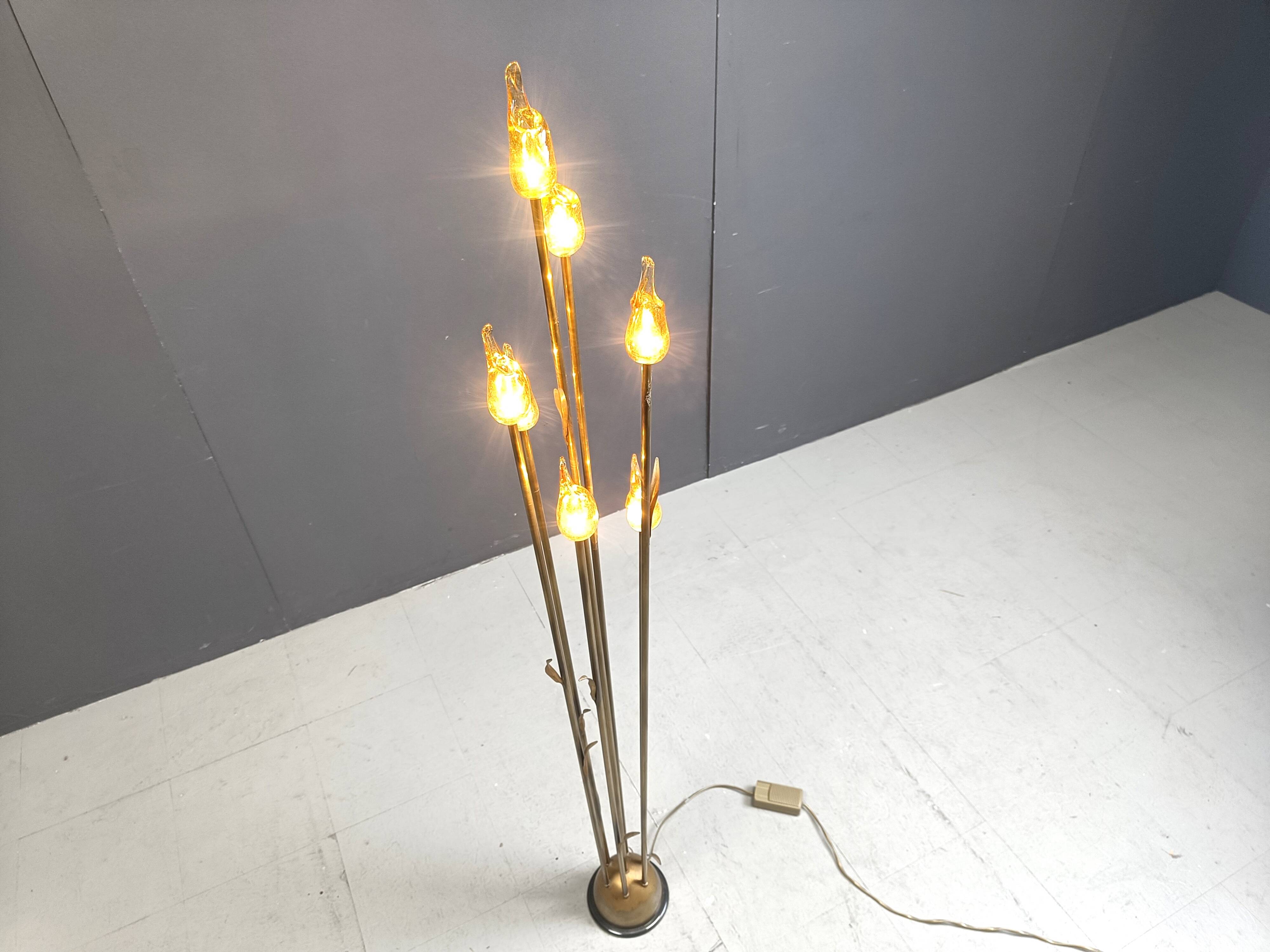 Murano glass leaf Floor Lamp, 1980s
